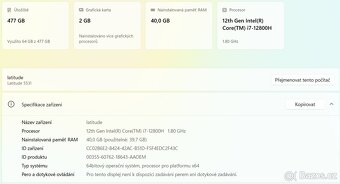 Dell Latitude 5531, záruka, 20c CPU, 40GB RAM, 512GB NVMe - 7