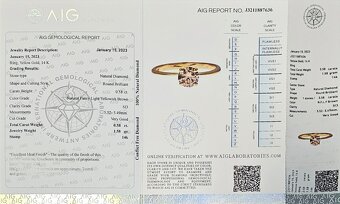 Diamantový prsten 0.58ct.ze žluté zlata 585 - 7