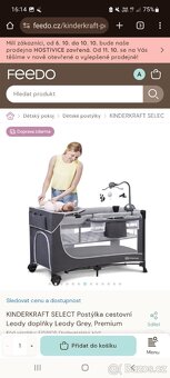 Dětská postýlka+matrace, cestovní postýlka+m, plyš. housenka - 7