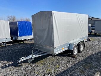 Přívěsný vozík dvouosý 345x145cm, plachta, 750kg, 130km/h - 7