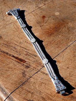 Stříbrný náramek starožitný - 7