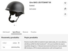 prodám snb/lyžařskou helmu GIRO Bad Lieutenant, vel.S S - 7