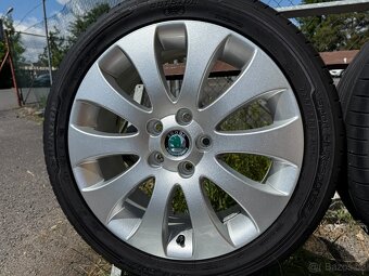 Alu kola 5x112 r17 Škoda Venus + letní pneu 225/45/17 Dunlop - 7