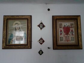 Keramika , růžový porcelán, sošky psů, obrazy - 7