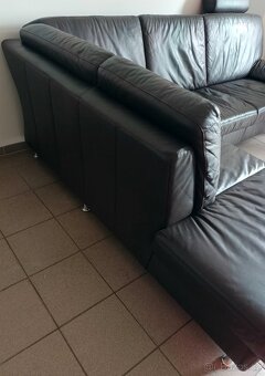 Kožená rohová sedací souprava - TOP STAV, jak NOVÁ - 7