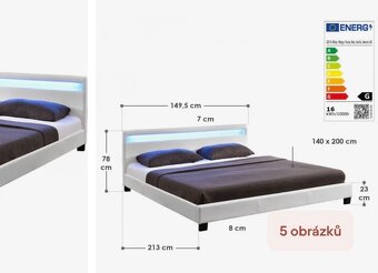 Postel 90x200, postel 140x200, postel 180x200 - 7
