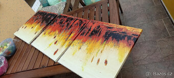 3 dílný dekorativní obraz,plátno.159x53cm.Nový. - 7