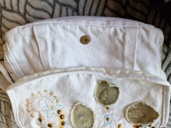 Plátěná  kabelka,taška, žebradlo - 7