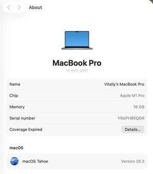 MacBook Pro 14" Space Grey, M1 Pro, 16 GB RAM, TOP STAV - 7