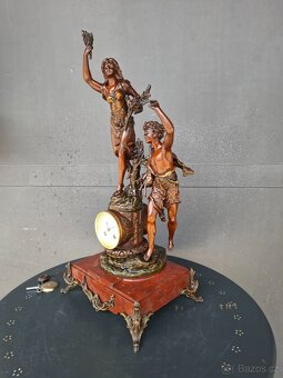 Starožitné francouzské figurální hodiny - 7