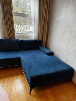 Rohová pohovka Planet z Bonami Semišová, Pravý roh - 7