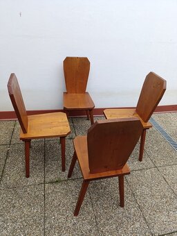 4 židle, masív, selský/rustikální nábytek - 7