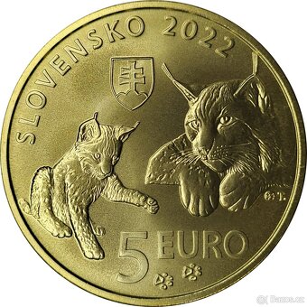 5 euro Slovensko pam. mince s motivy zvířat 2021 - 2023 UNC - 7