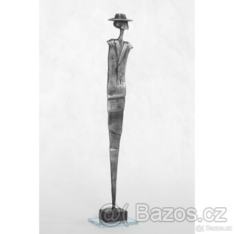 Socha muže kov dekorace originální umění cín soška - Elegán - 7