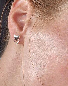 Nové dámské stříbrné náušnice srdce srdíčka 925 - 7