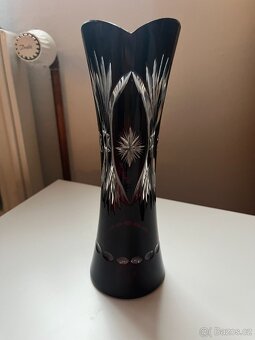 Starožitná krásná váza - rubínové sklo. - 7