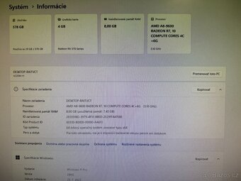 Počítač A8‑9600/8GB RAM/RX 570/120 SSD+500 HDD - 7