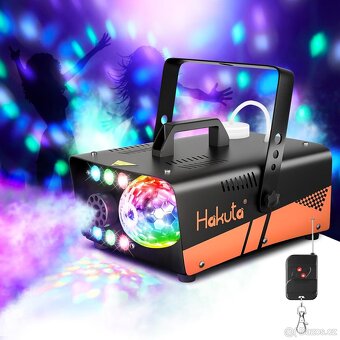HAKUTA mlhový stroj, 600W s disco koulí a LED RGB - 7