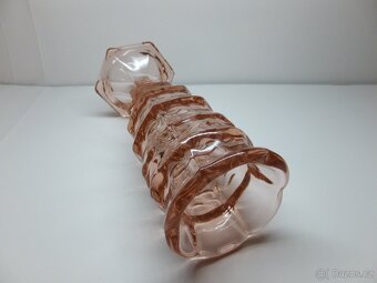 Art Deco rosalinová váza, R. Schotter Inwald. - 7