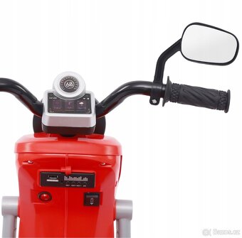 Elektrická motorka pro děti červené se zadní lžící - 7