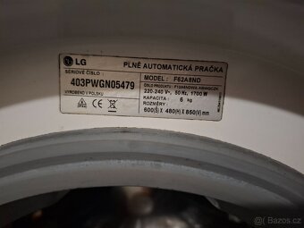 Lg na 6kg prádla hluboká 48cm A+++ čistá - 7