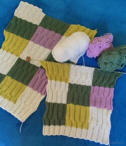 RUČNĚ PLETENÁ, NOVÁ, HEBKÁ, PATCHWORK HALENKA: S-M nenošená - 7