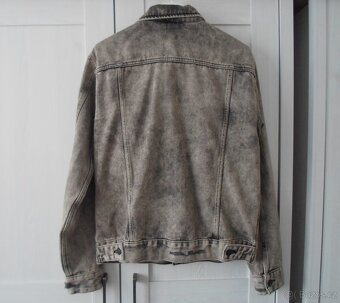 Šedá trhaná riflová bunda džíska - XS, S, M - 7