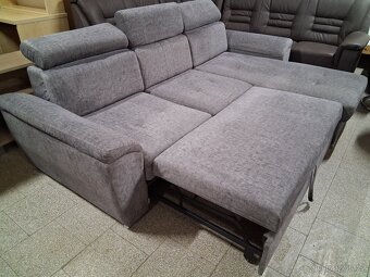 Sedačka rohová rozkládací šedivá - 7
