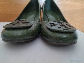 Lodičky na klínku Tory Burch, olivová kůže vel. 36 - 7
