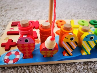 Dřevěné hry,hračky,Pexeso, hodiny,dřevěná skládačka + vklá - 7