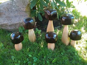 Dřevěné HOUBY dekorace na zahradu, masiv, EKO nátěre - 7