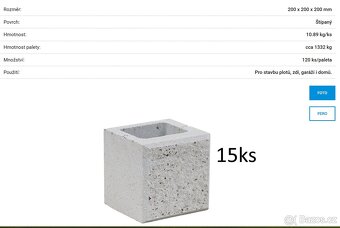 Prodám betonové tvarovky KB Blok - bílé - 7