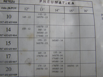 Sněhové řetězy pro rozměry pneu 165/65R14,165/70/R13,155/R13 - 7