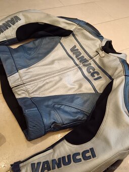 Vanucci Blau Titan-Pánská kožená moto kombinéza, dvoudílná - 7