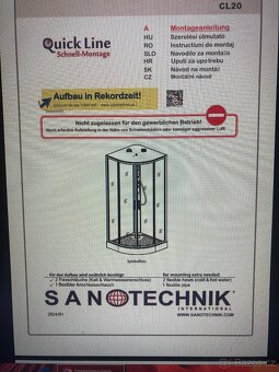Sprchový box Sanotechnik Quick Line nový záruka - 7