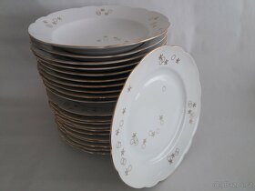 Jídelní servis retro velký zlacený - 7