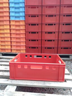 Plastové přepravky E2 červené 600x400x200 - 7