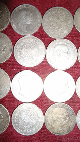 24 kusů stříbrných 5 korun Rakousko - Uhersko. 1.250Kč kus. - 7