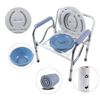 Seniorská toaletní židle, výškově nastavitelná - 7