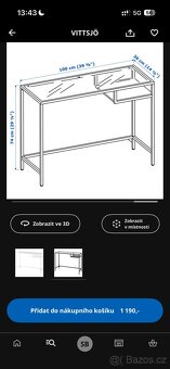 Psací stůl IKEA VITTSJÖ - 7