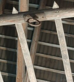 Žebřiny, žebřiňák historické, dřevo, kování - 7