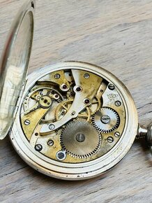 Stříbrné tříplášťové švýcarské kapesní hodinky Alpina - 7