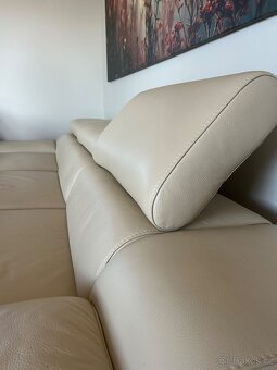 kožená sedaci souprava - rozkládací s úložným prostorem - 7