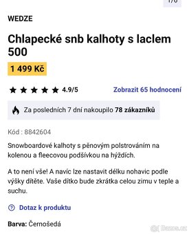 Dětské zimní lyžařské kalhoty - 8 let - 7