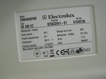 Lednice Electrolux, 285 l+92 l - 7