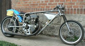 starý závodní motocykl na sprint dragster jawa čz koště DKW - 7