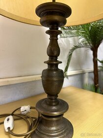 Stará TĚŽKÁ mosazná stolní lampa - 7