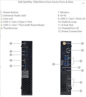Dell 5060M i5-8500T 8GB DDR4-2666 WiFi/BT W10/W11 - 7