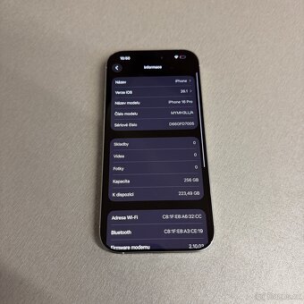 iPhone 16 Pro 256GB bílý, pěkný stav, 12 měsíců záruka - 7