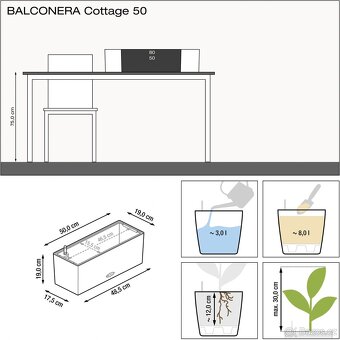Antracitový samozavlažovací truhlík Lechuza Balconera - 7